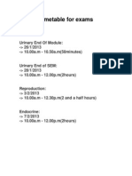 Timetable For Exams