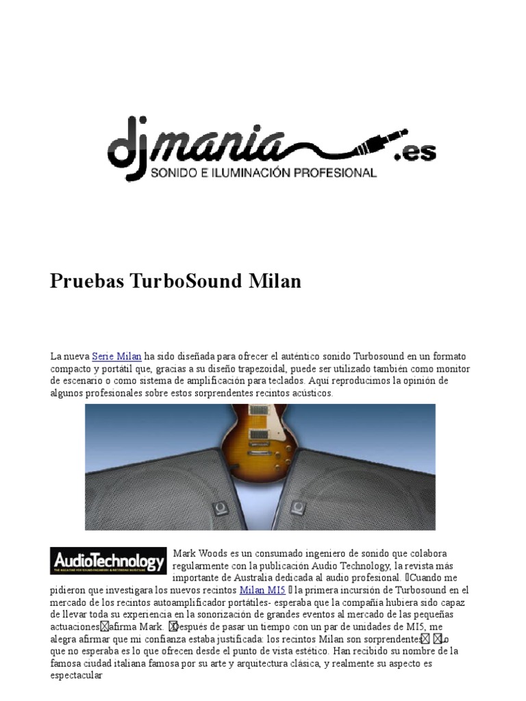 Turbo Sound Pdf Altoparlante Electrónica