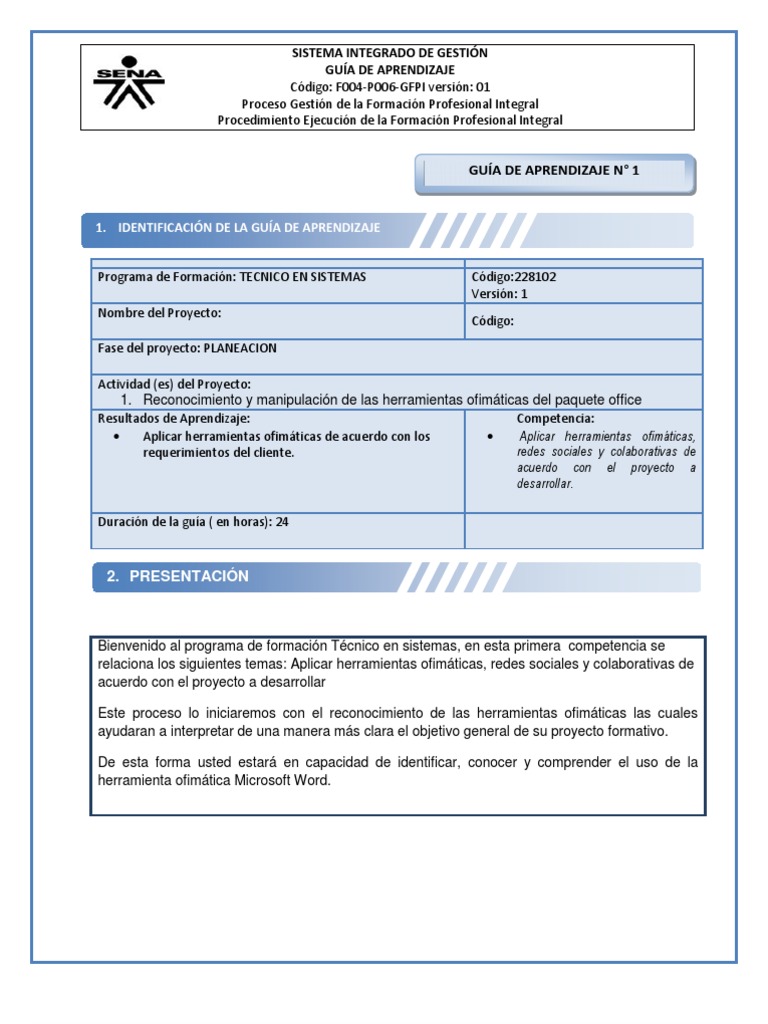 Plantilla De Guía De Estudio De Microsoft Word Guia Aprendizaje Word