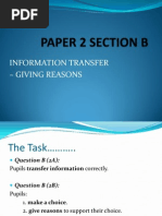 Information Transfer - Giving Reasons