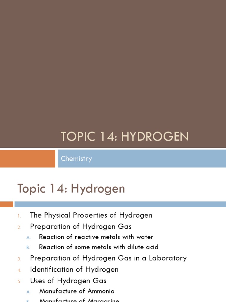 Hydrogen: Properties, Preparation, and Uses | PDF | Hydrogen | Ammonia