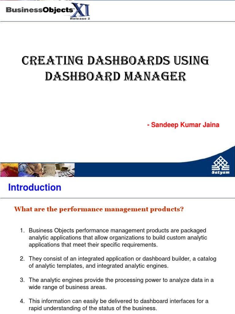 Creating Dashboards Using Dashboard Manager: - Sandeep Kumar Jaina ...