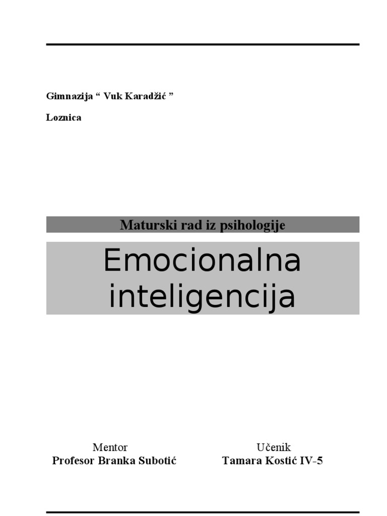 Emocionalna inteligencija