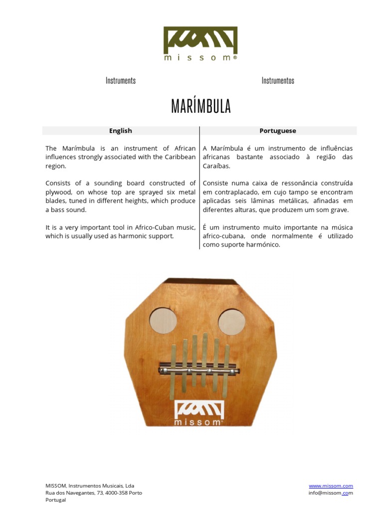 Marímbula: Instrumento Africo-Cubano | PDF | Ciências Sociais | Clássicos
