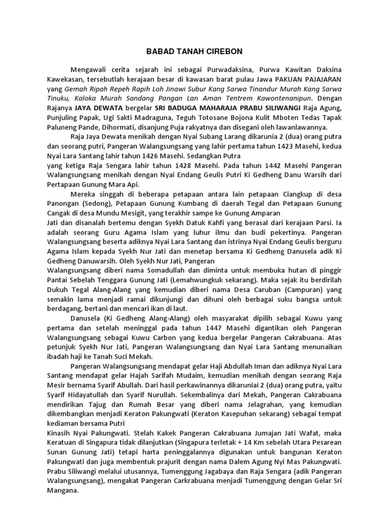 Carita Babad Sunda Cara Golden