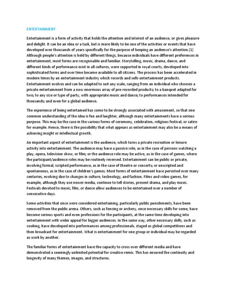 Entertainment | PDF | Art