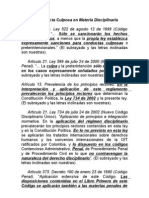 La Conducta Culposa en Materia Disciplinaria