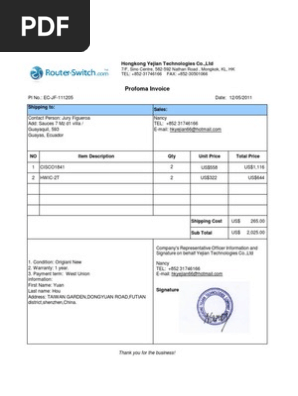 proforma