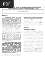 Download The Effect of Learning Styles on Academic performance among MMMC student A Cross Sectional Study by Redz Der Tsar SN162746611 doc pdf