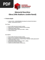 Memorial Descritivo - Canteiro de Obras -Pdg