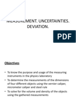 Measurement Uncertainties Deviation