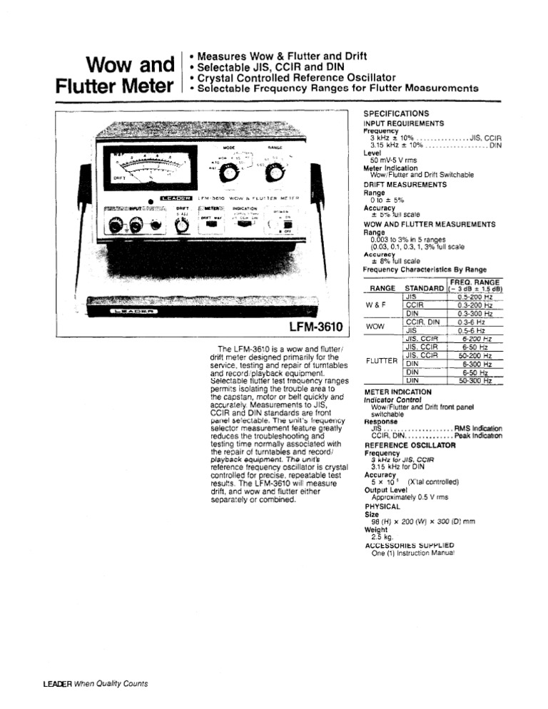 Leader LFM 3610 | PDF | Science & Mathematics | Technology
