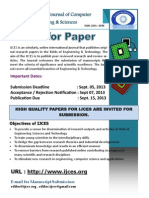 Call For Paper IJCES 2013