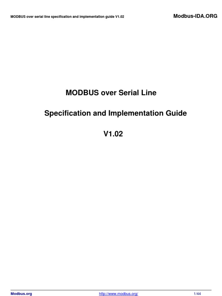 Modbus Serial Line Guide V1.02 | PDF
