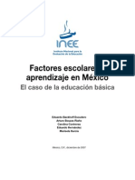 Factores Escolares Aprendizaje Mexico