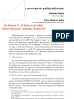 Plantin, Gutiérrez Vidrio - 2009 - La Construcción Política Del Miedo