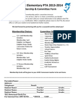 Pinehurst Elementary PTA 2013-2014: Membership & Committee Form