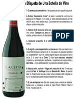 Lectura de La Etiqueta de Una Botella de Vino