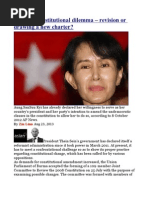 Burma Constitutional Dilemma - Revision or Drawing A New Charter