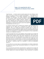 Las reglas del juego y la organización de la competencia deportiva en Buenos Aires (1)