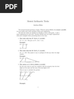 Mental Arithmetic Tricks: Andreas Klein