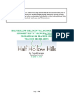 Seniority Lists Through 6/30/2014 Probationary Teacher List Half Hollow Hills Central School District