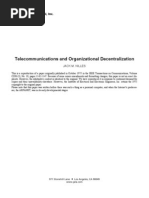 Telecomm and Org Decentralization