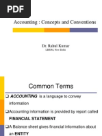 Accounting: Concepts and Conventions: Dr. Rahul Kumar