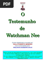 o testemunho de watchman nee