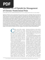 Rational Use of Opioids for Management of Chronic Nonterminal Pain
