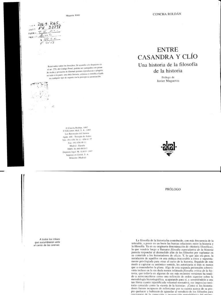 Roldán, Casandra y Clío | PDF | Herodoto | Historiografía