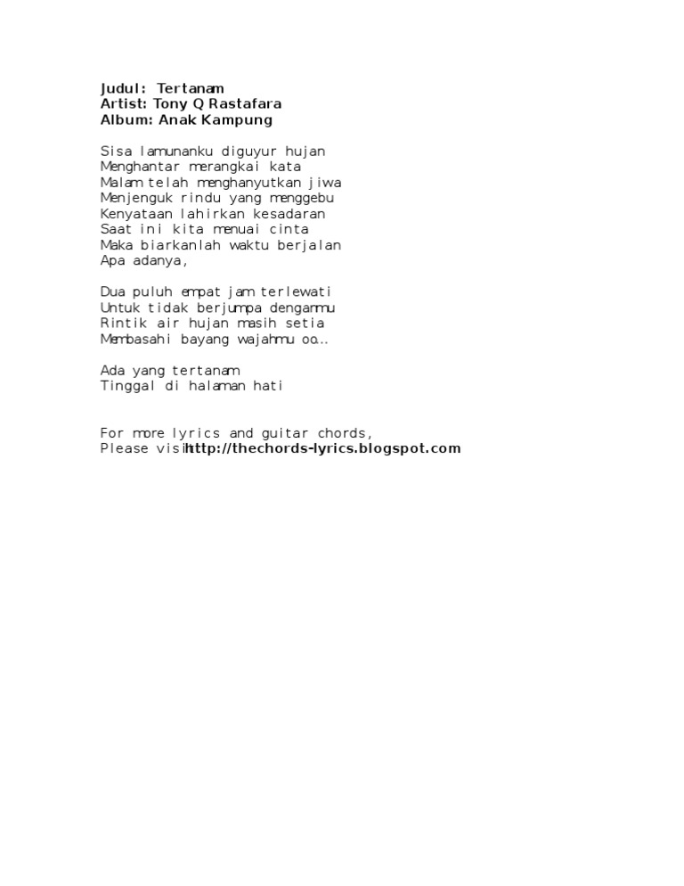 Chord Tony Q Tertanam Tebak Gambar