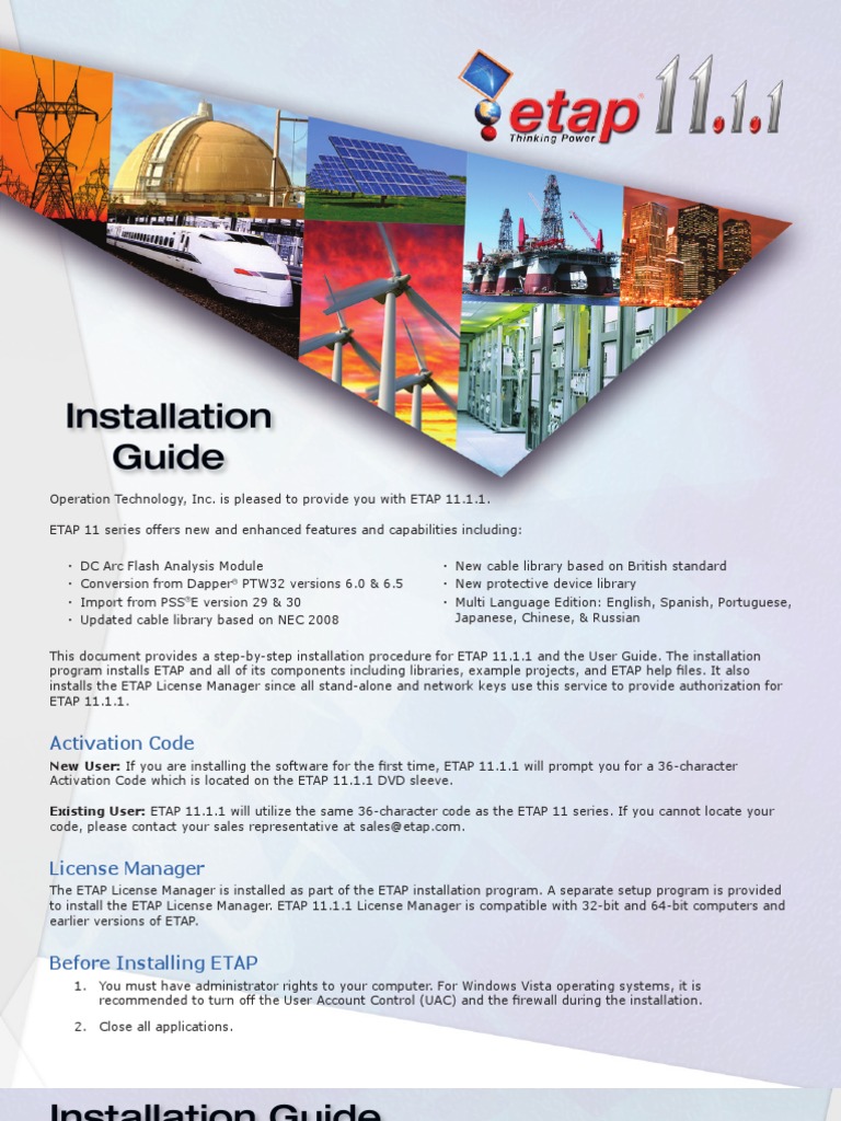 ETAP11.1.1 Install Guide | PDF | Installation (Computer Programs ...