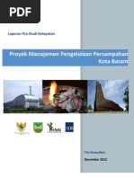 Download Pra Studi Kelayakan Proyek Manajemen Pengelolaan Persampahan Kota Batam by   Pustaka  Perumahan dan Kawasan Permukiman PIV PKP SN162863600 doc pdf