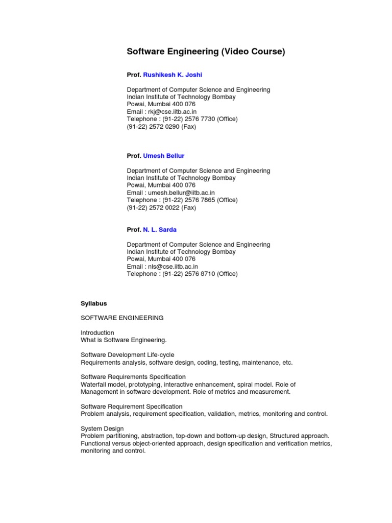 Software Engineering (Video) | PDF
