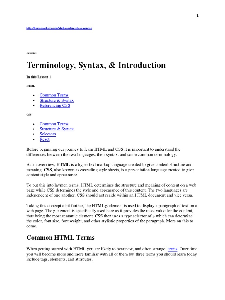 HTML notes | Html | Html Element