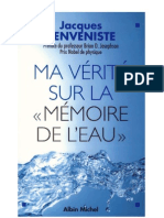 Benveniste Jacques - Ma vérité sur la mémoire de l'eau