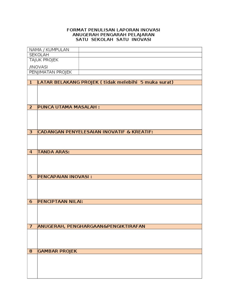 Format Penulisan Laporan Inovasi 2020 Format Penulisan Laporan Inovasi 2020