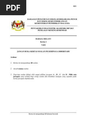 Trial Pmr 2013 Sbp Bahasa Melayu Kertas 1 Pdf