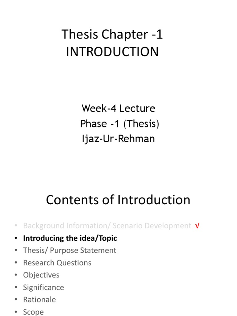 Thesis Chapter - 1 - Week4 | PDF