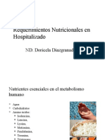 Clase 3[1]. Requerimientos Nutricionales en El Hospitalizado 62 Diapos