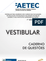 Provas - Faetec - Vestibular Faeterj's e Institutos Superiores