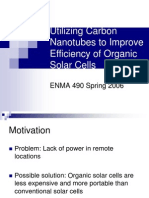 Utilizing Carbon Nanotubes To Improve Efficiency of Organic Solar Cells