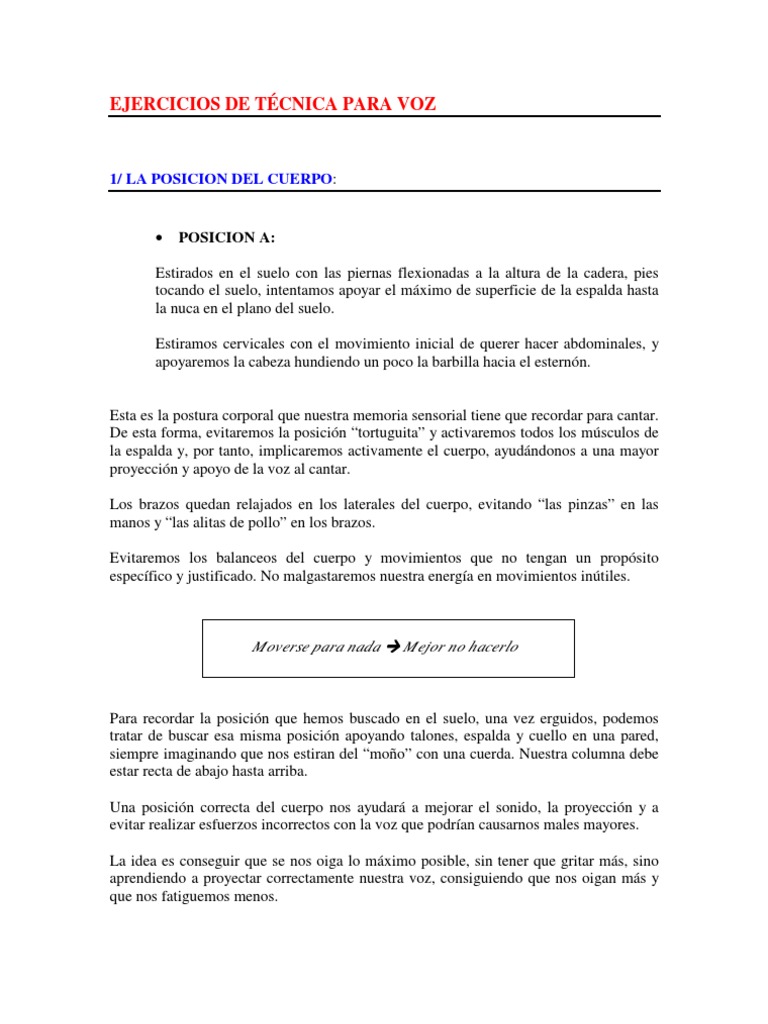 Ejercicios para La Voz | PDF