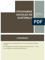 Los Programas Sociales en Guatemala. (1)