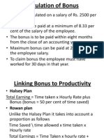 Calculation of Bonus