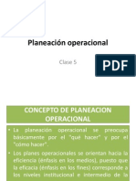Clase 5 - Planeación Operacional