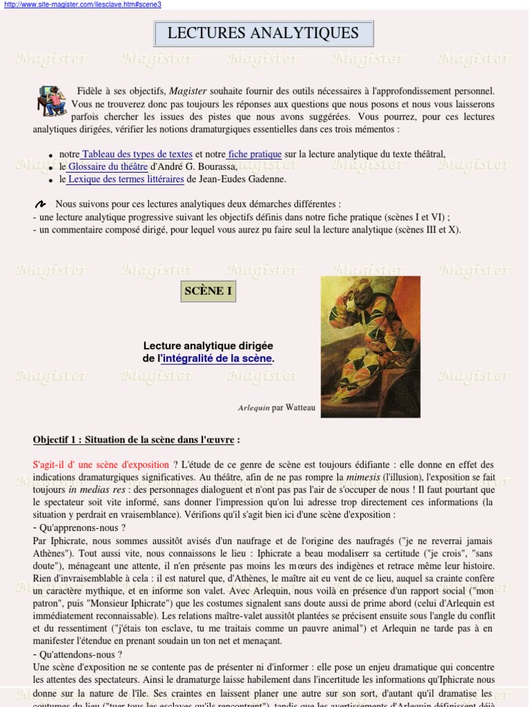 L'ile Des Esclaves Questionnaire De Lecture Corrigé