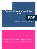 Potencijali Kreativnih Industrija U Srbiji