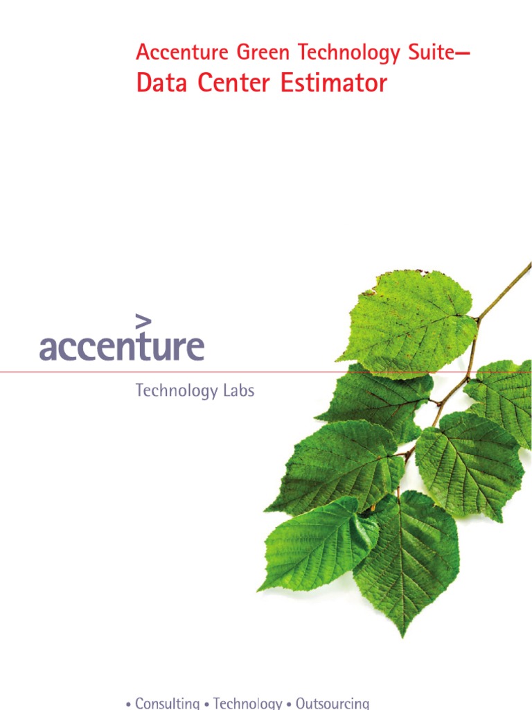 Accenture Green Technology Suite Data Center Estimator PDF Data
